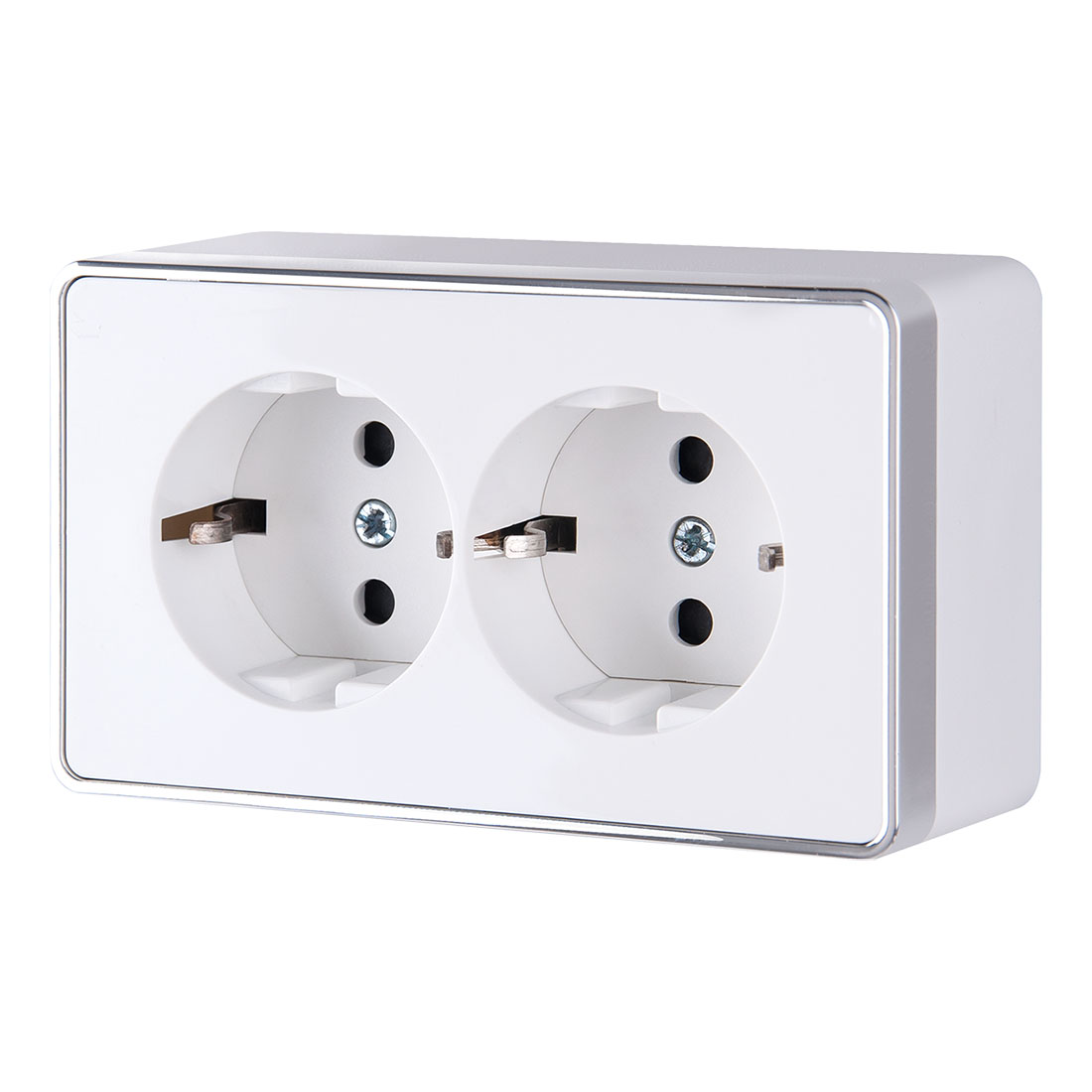 Розетка двойная с заземлением Gallant белая W5072101