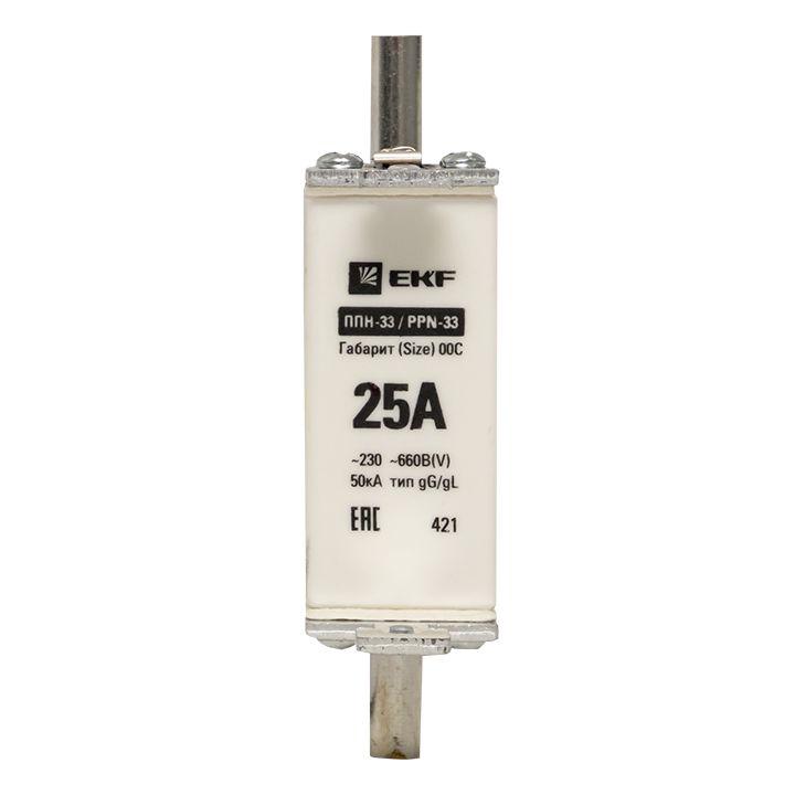 Вставка плавкая ППН-33 100/25А габарит 00C PROxima EKF fus-33/100/25