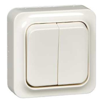 Выключатель двухклавишный Schneider Electric QUICK, белый, LEX1834516STR