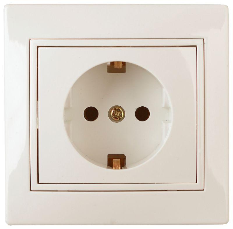Розетка  Plano 1-206-02 16А IP20 250В 2P+E Schuko слоновая кость Intro Б0029846