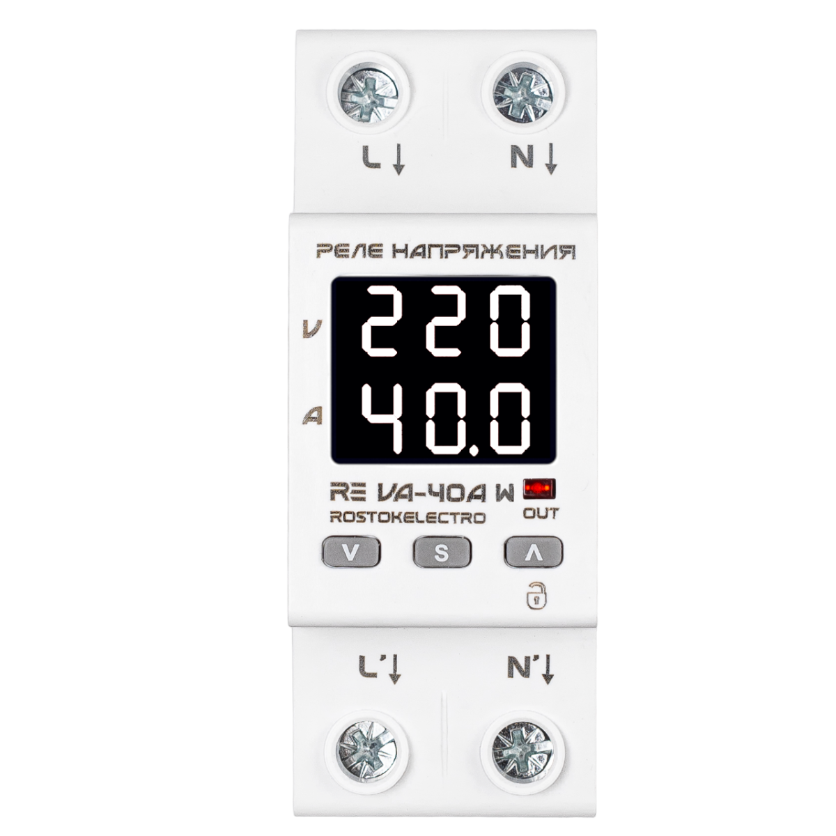 Реле напряжения RE VA-40A W RostokElectro