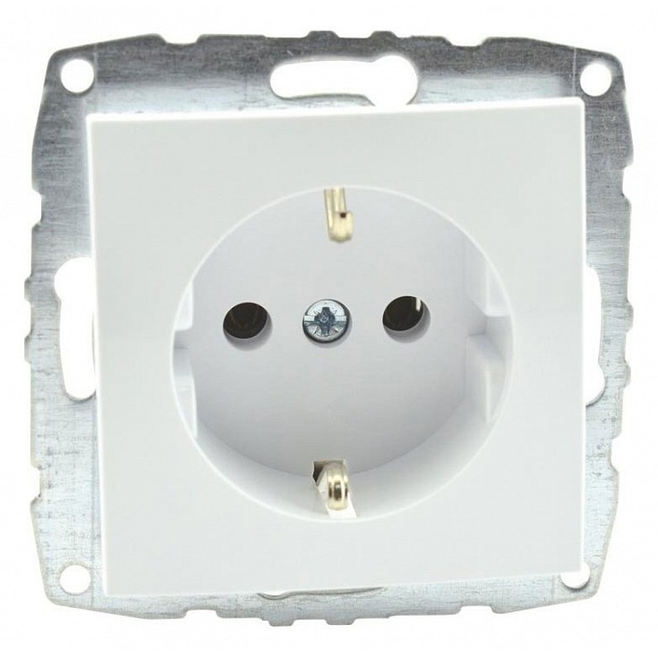 Розетка с заземлением механизм бел. Mono Electric Despina/ Larissa 500-001921-117