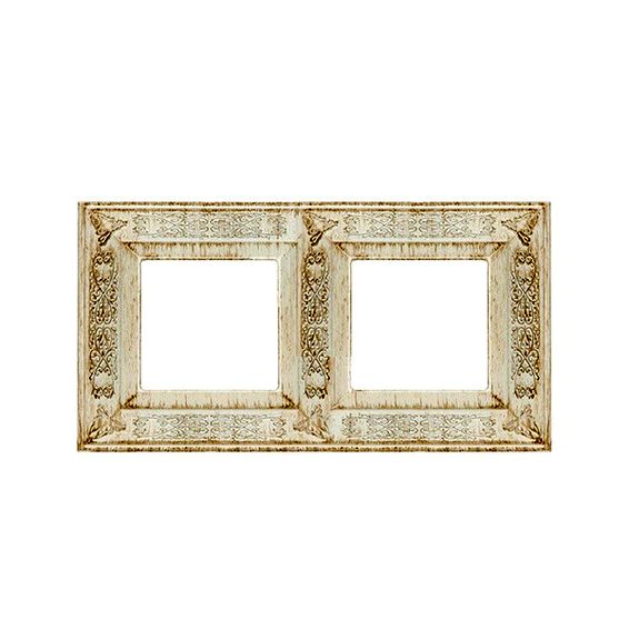 Рамка 2 поста FEDE GRANADA, white decape, FD01412BD