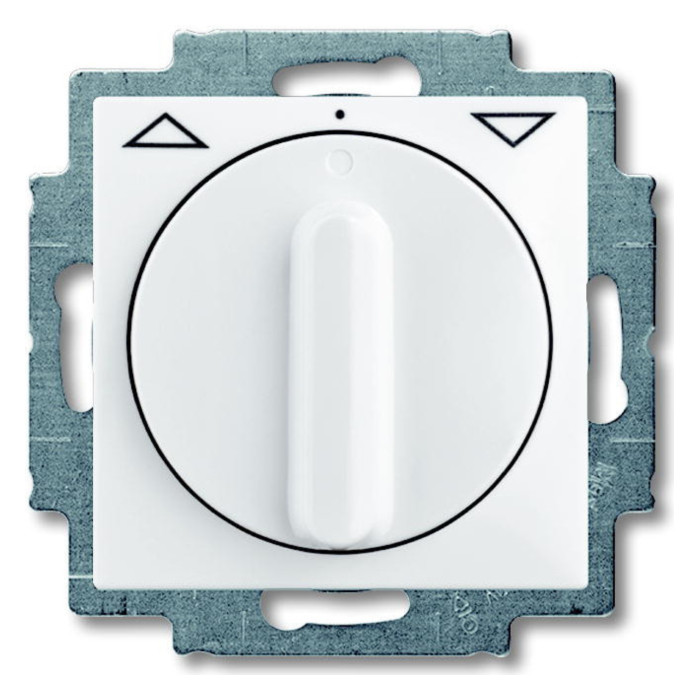 Выключатель для жалюзи поворотный ABB BASIC 55, механический, альпийский белый, 2CKA001101A0921