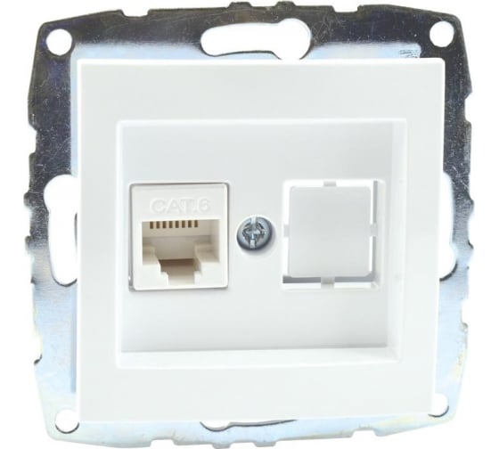 Розетка компьютерная Rj45 Cat6 механизм Mono Electric Despina/ Larissa бел. 500-001905-125