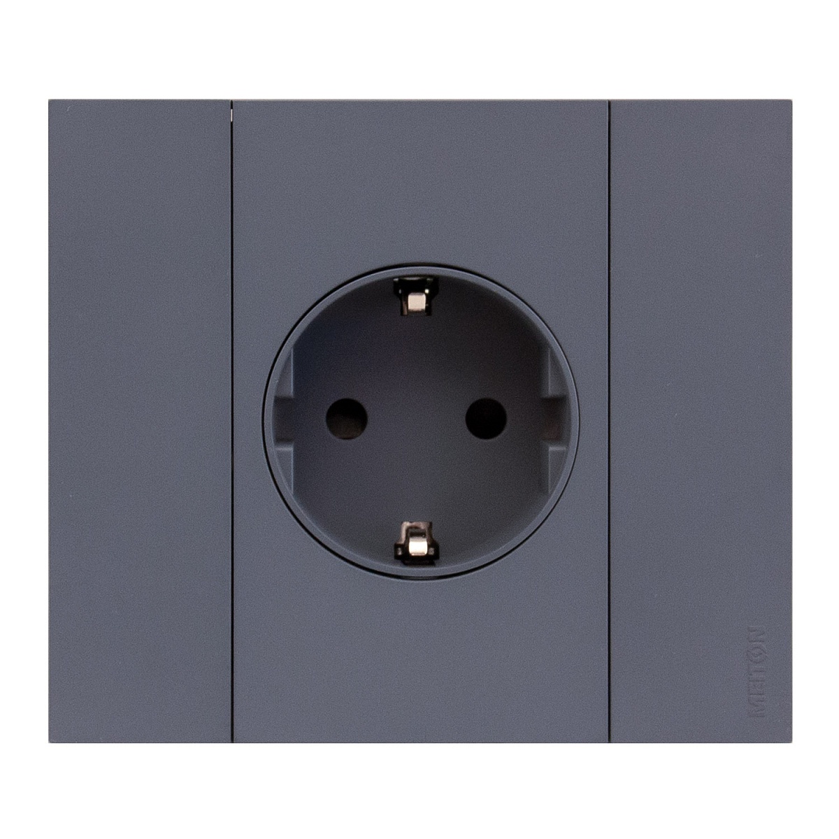Накладка на розетку 220V с/з со шторками 16A (Грифель матовый) MEITON AL04