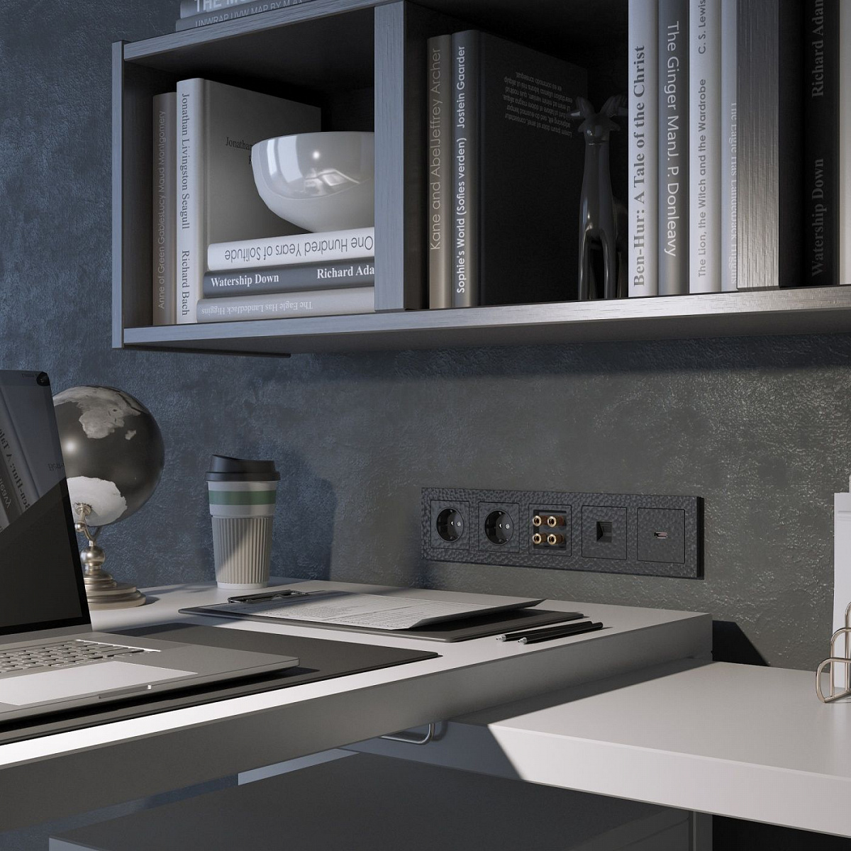 Розетка Ethernet RJ-45 (Hammar черный) W1281008