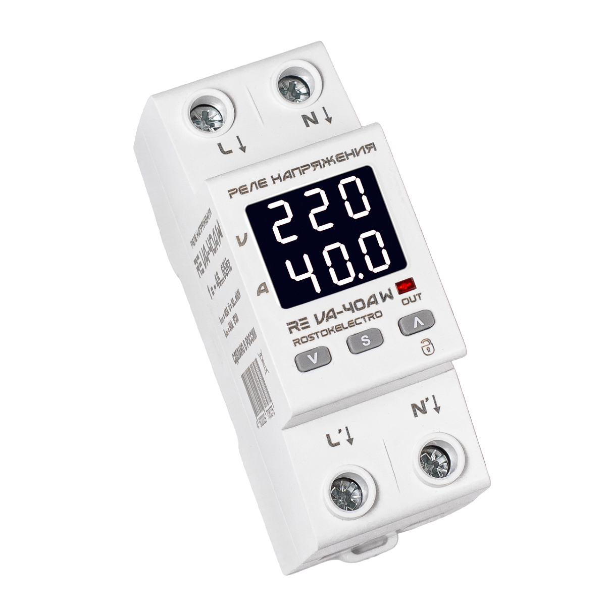 Реле напряжения RE VA-40A W RostokElectro
