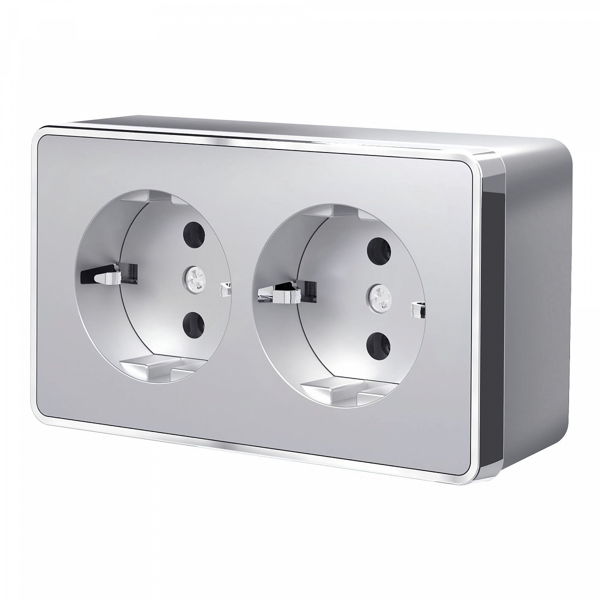 Розетка двойная с заземлением Gallant серебряный W5072106